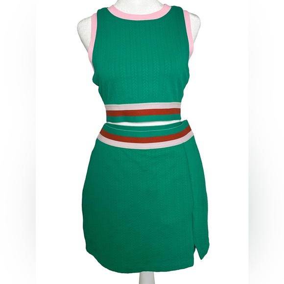 Beach Riot by Anthropologie Teal and Pink Knit Tennis Set - Picture 4 of 10